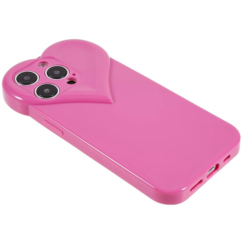 Coque TPU Cœur iPhone 14 Pro, rose