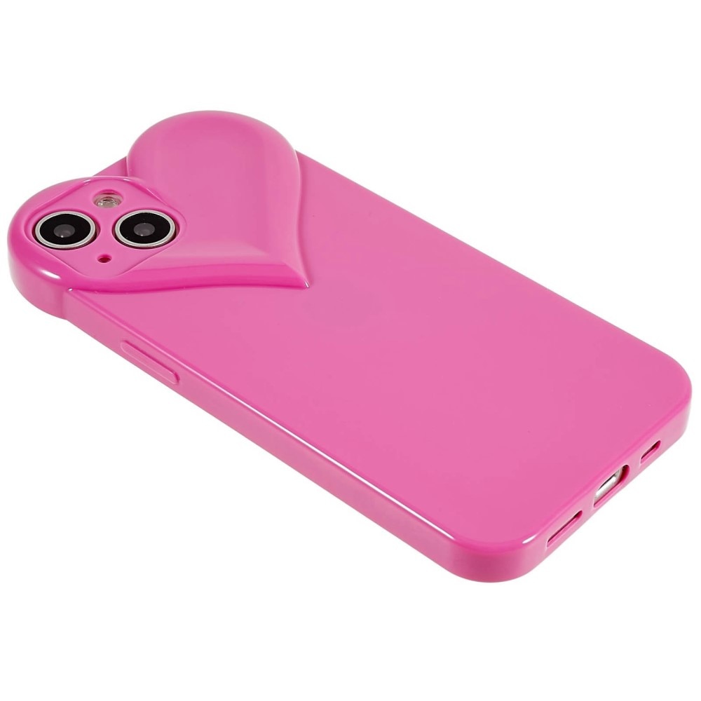 Coque TPU Cœur iPhone 14, rose