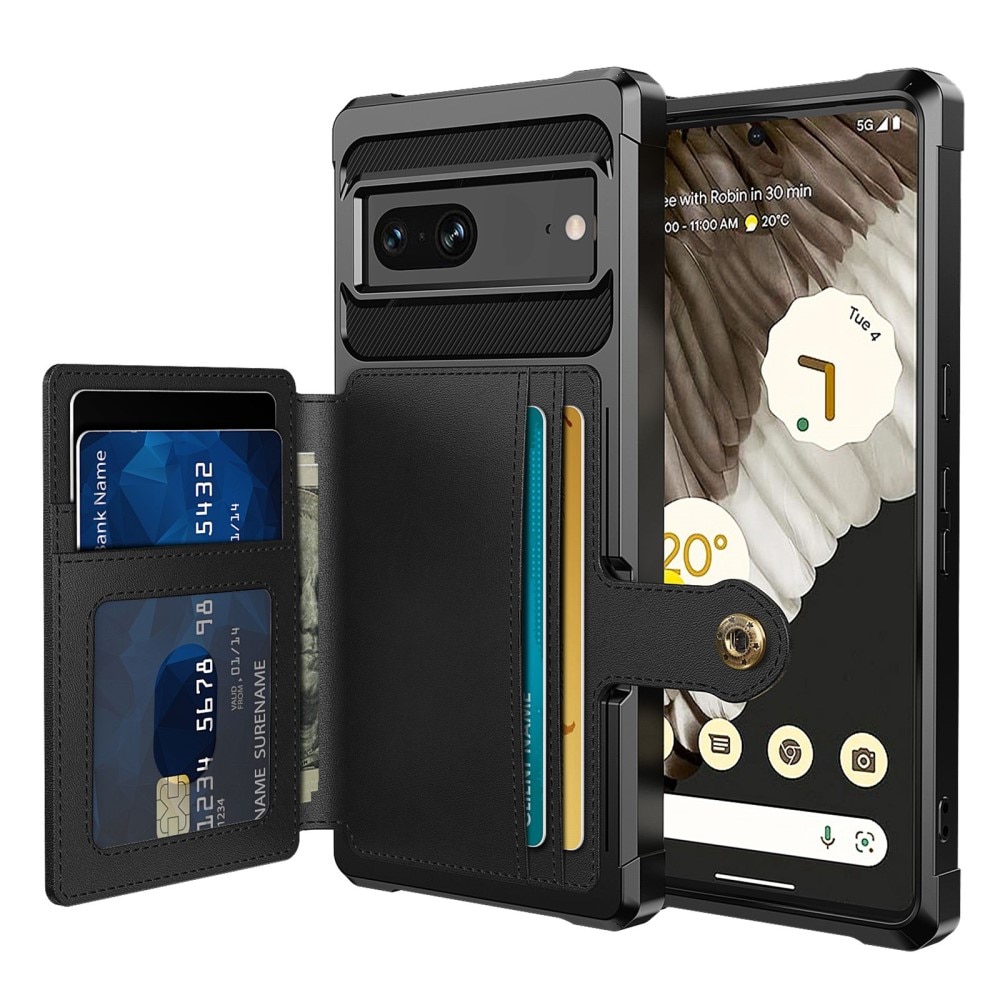 Coque porte-cartes Tough Multi-slot Google Pixel 7, Noir