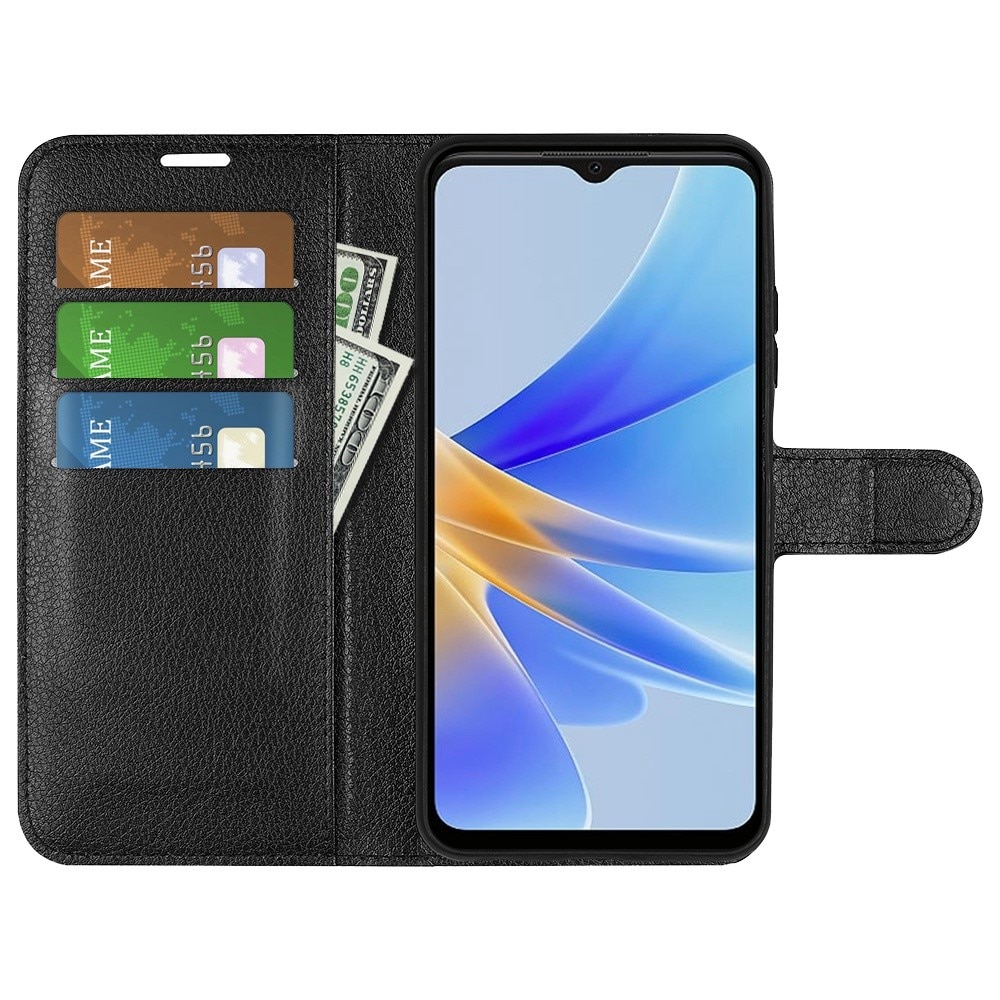 Coque portefeuille Oppo A17, Noir