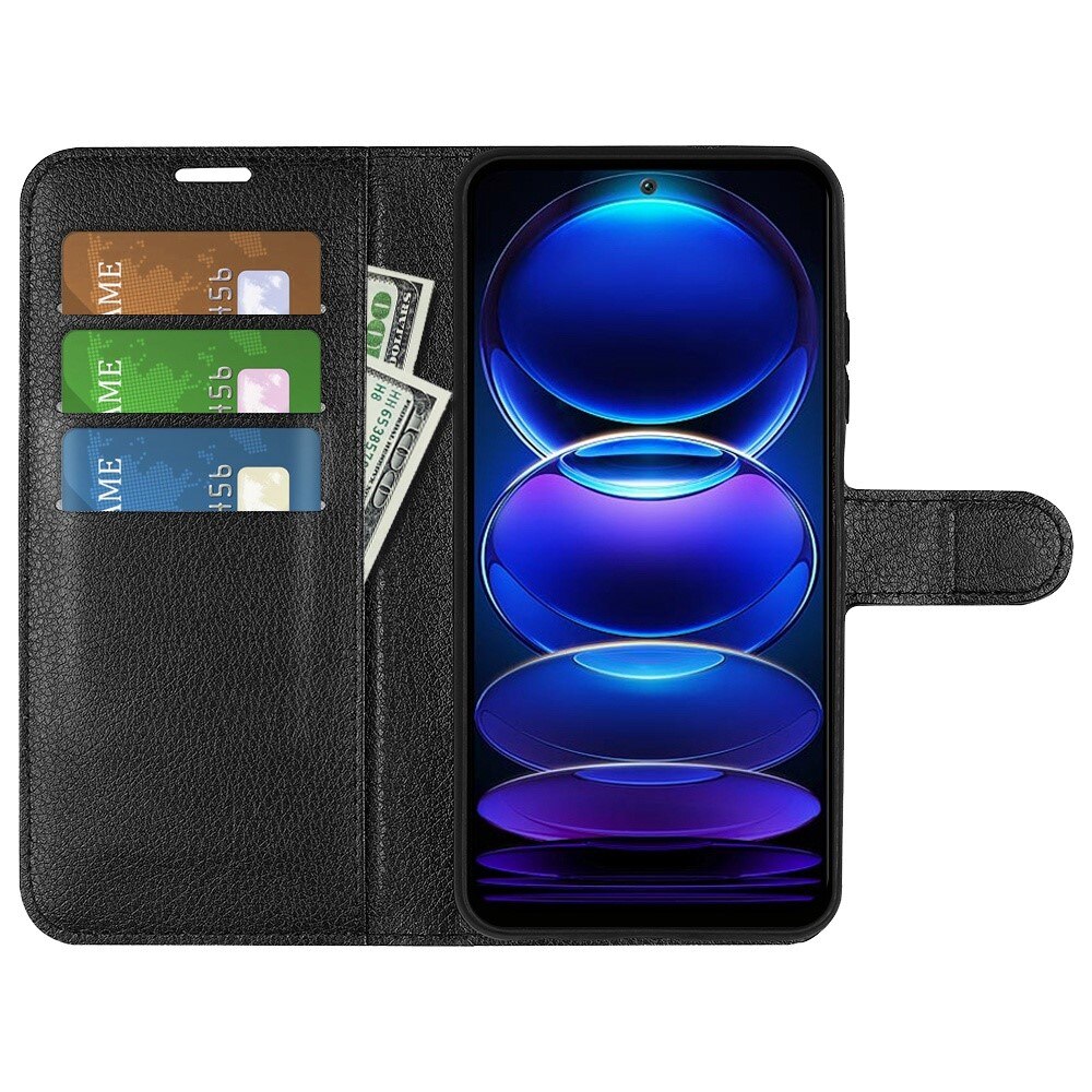 Coque portefeuille Xiaomi Redmi Note 12, Noir