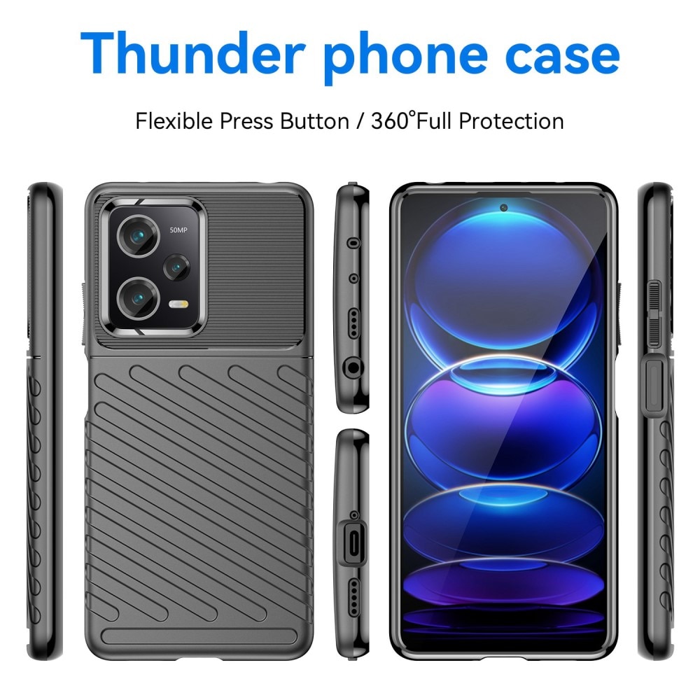 Coque Thunder TPU Xiaomi Redmi Note 12 Pro 5G, noir