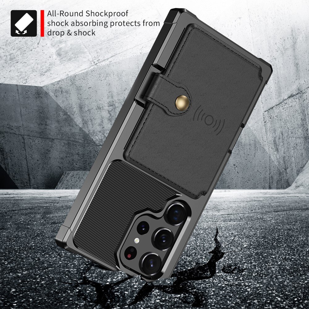 Coque porte-cartes Tough Multi-slot Samsung Galaxy S23 Ultra, noir