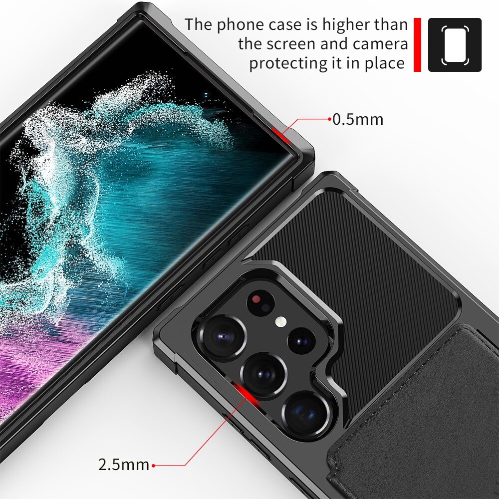 Coque porte-cartes Tough Multi-slot Samsung Galaxy S23 Ultra, Noir