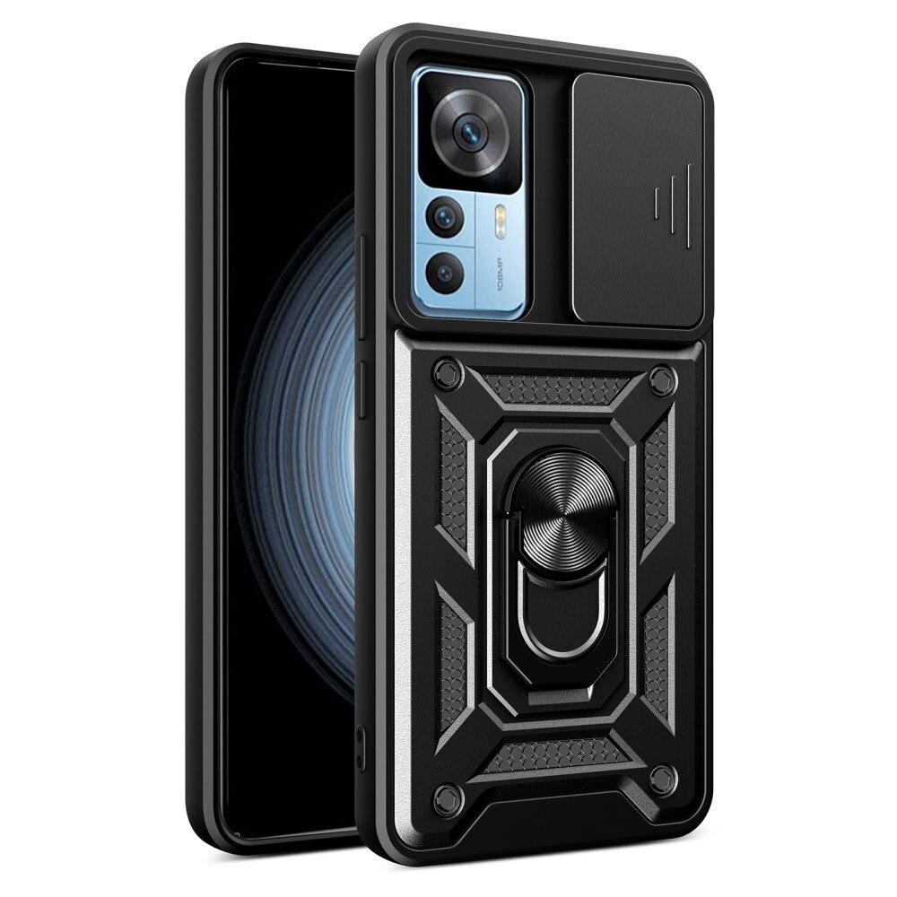 Coque Hybride Ring avec Protège Caméra Xiaomi 12T Pro, Noir