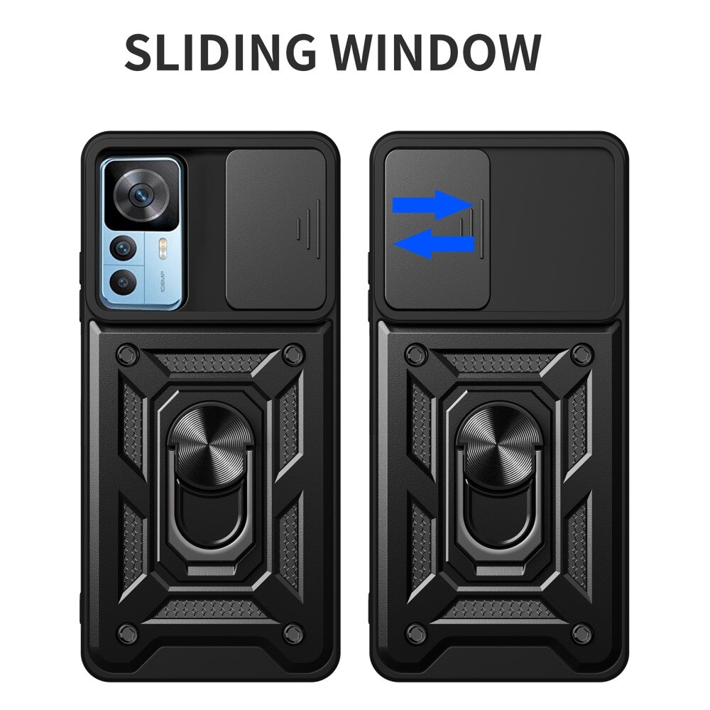 Coque Hybride Ring avec Protège Caméra Xiaomi 12T Pro, Noir