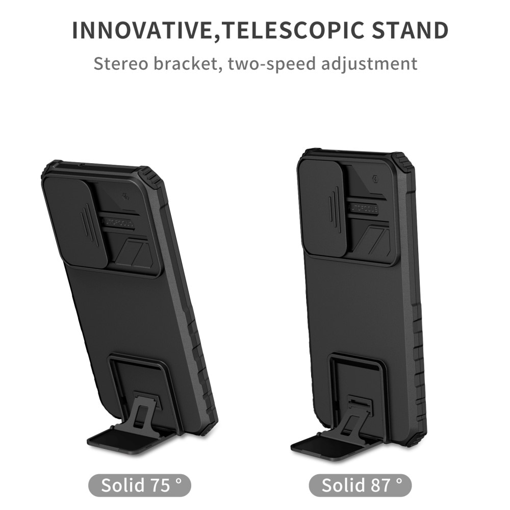 Coque Kickstand avec Protège Caméra Samsung Galaxy S23, Noir