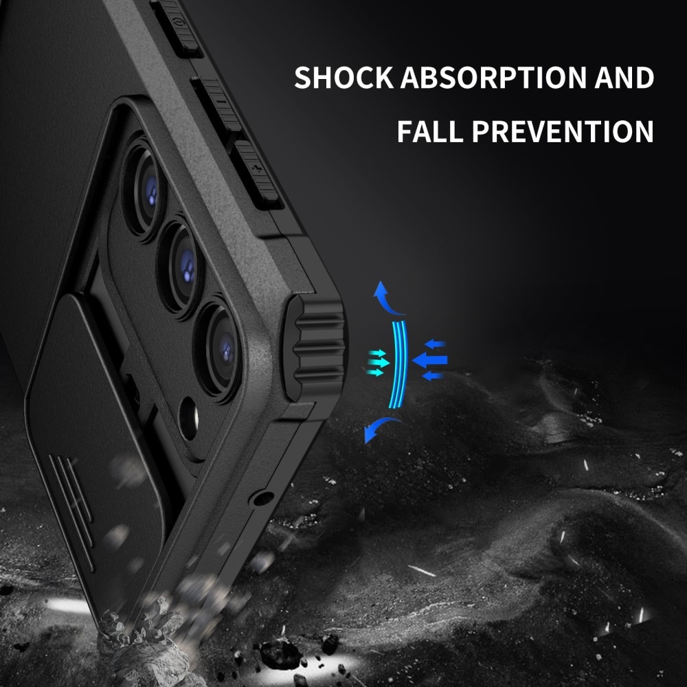 Coque Kickstand avec Protège Caméra Samsung Galaxy S23, Noir