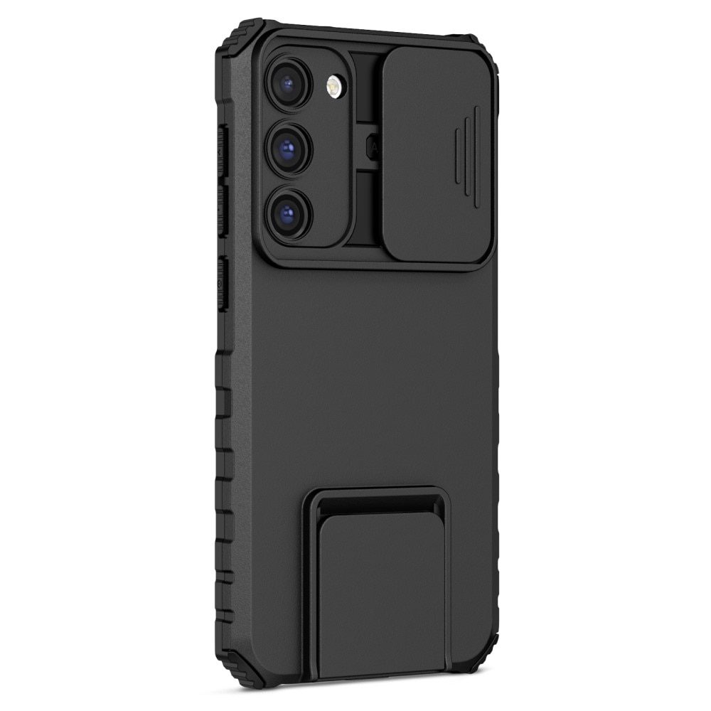 Coque Kickstand avec Protège Caméra Samsung Galaxy S23 Plus, noir