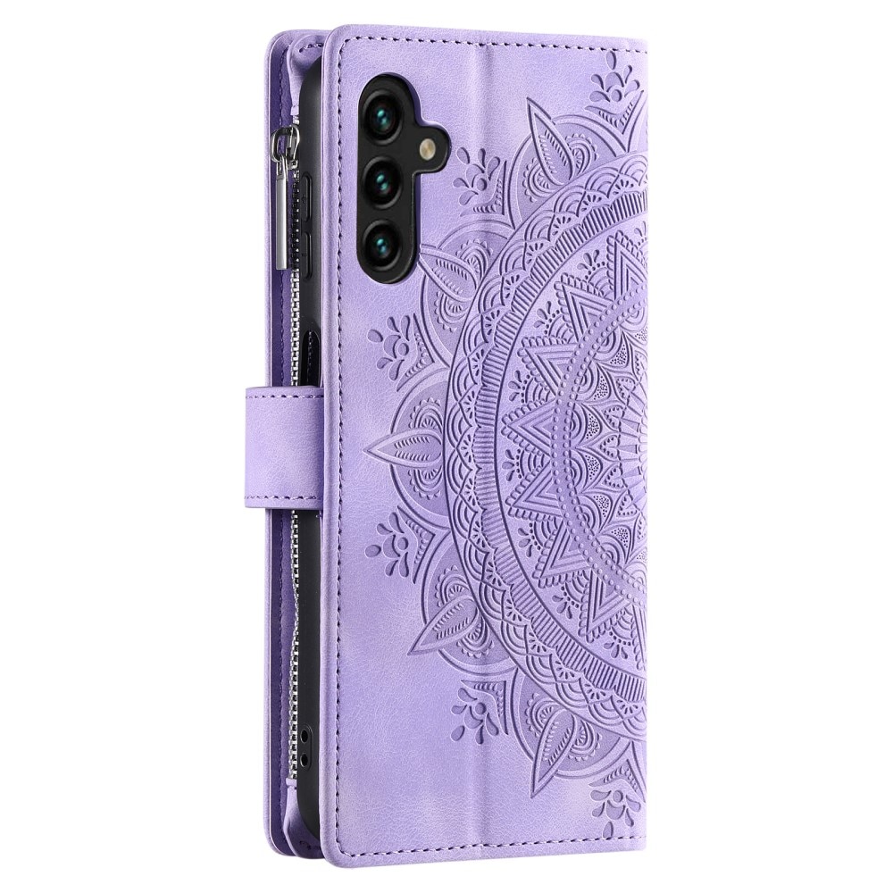 Étui portefeuille Mandala Samsung Galaxy A54, violet