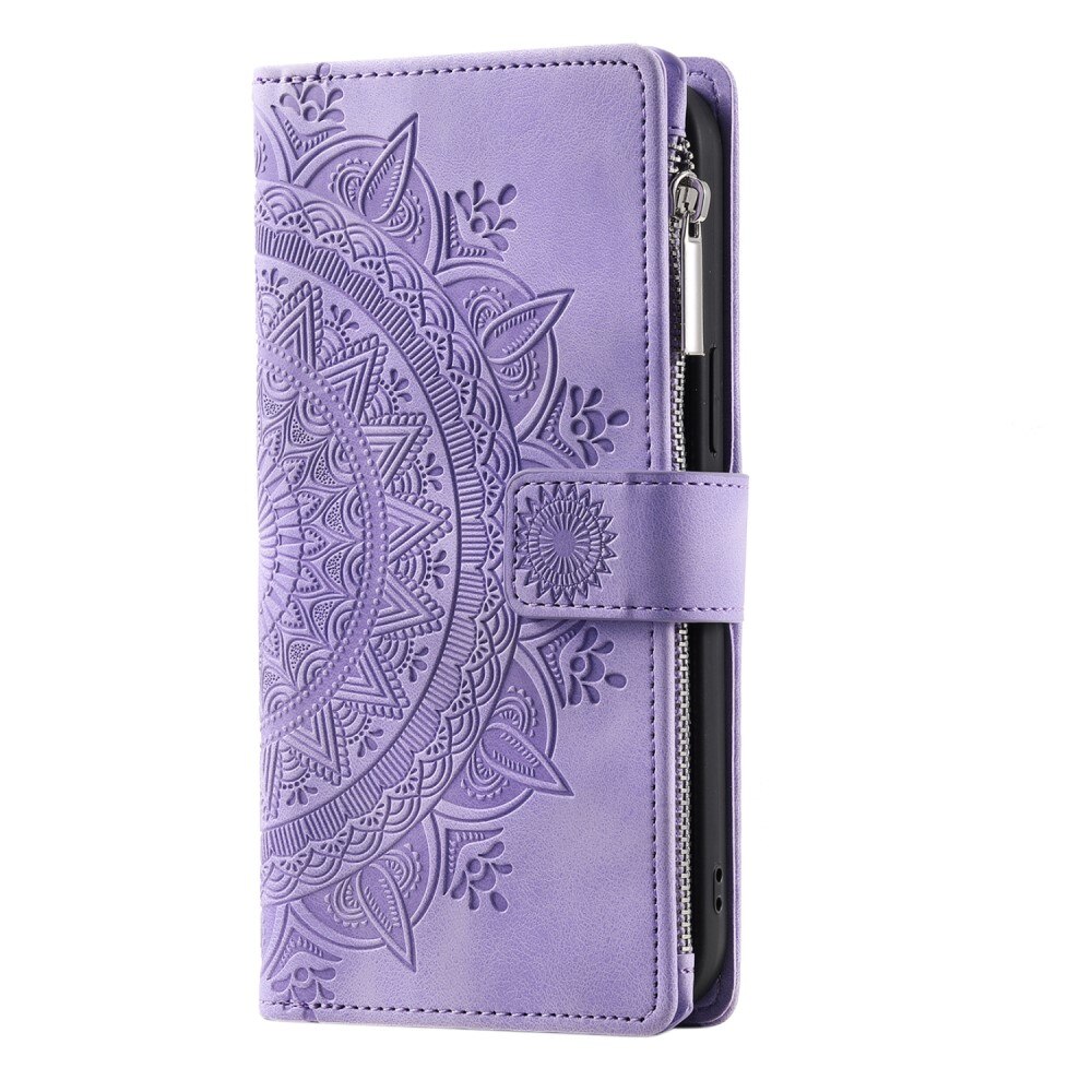 Étui portefeuille Mandala Samsung Galaxy A54, violet