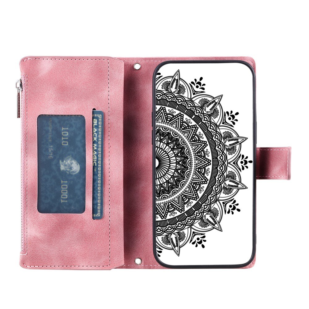 Étui portefeuille Mandala iPhone 12 Mini, rose