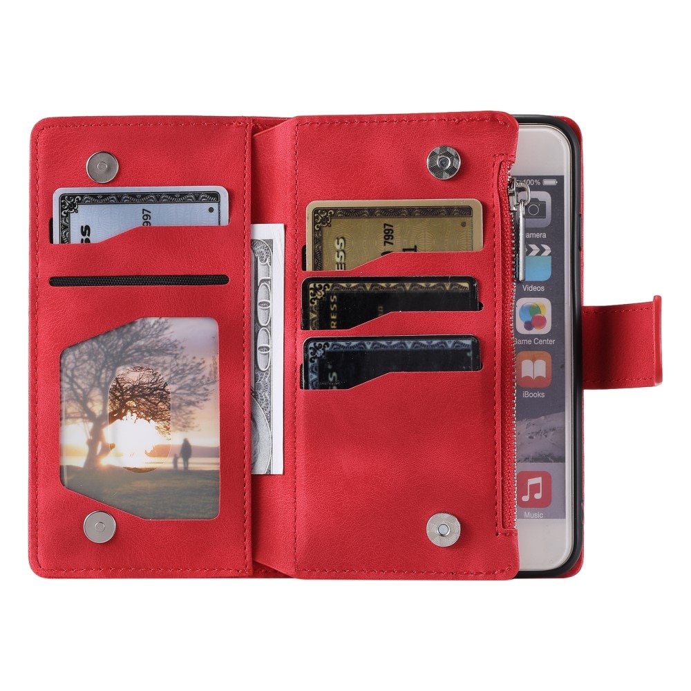 Étui portefeuille Mandala iPhone 13 Mini, rouge