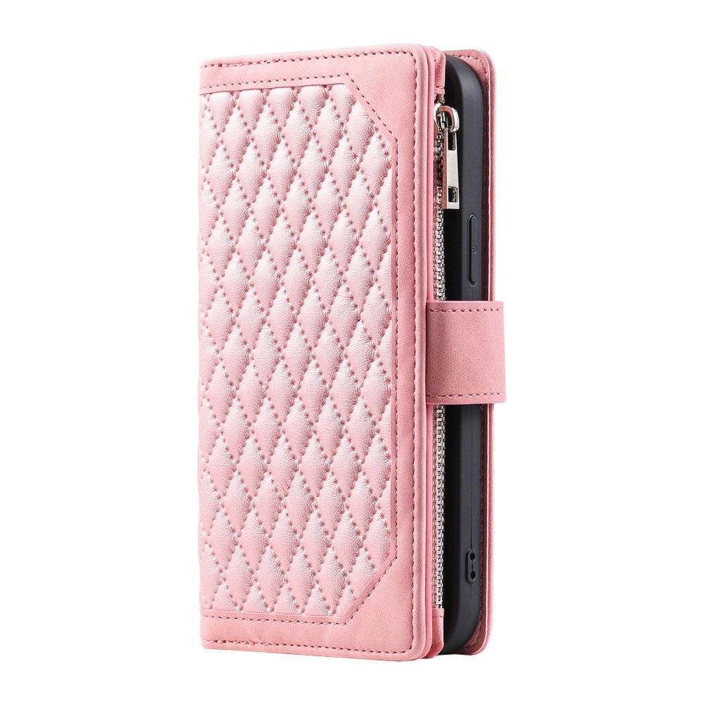 Étui portefeuille matelassée pour Samsung Galaxy S23 Ultra,, rose
