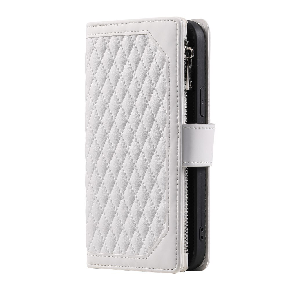 Étui portefeuille matelassée pour Samsung Galaxy S23 Ultra, Blanc