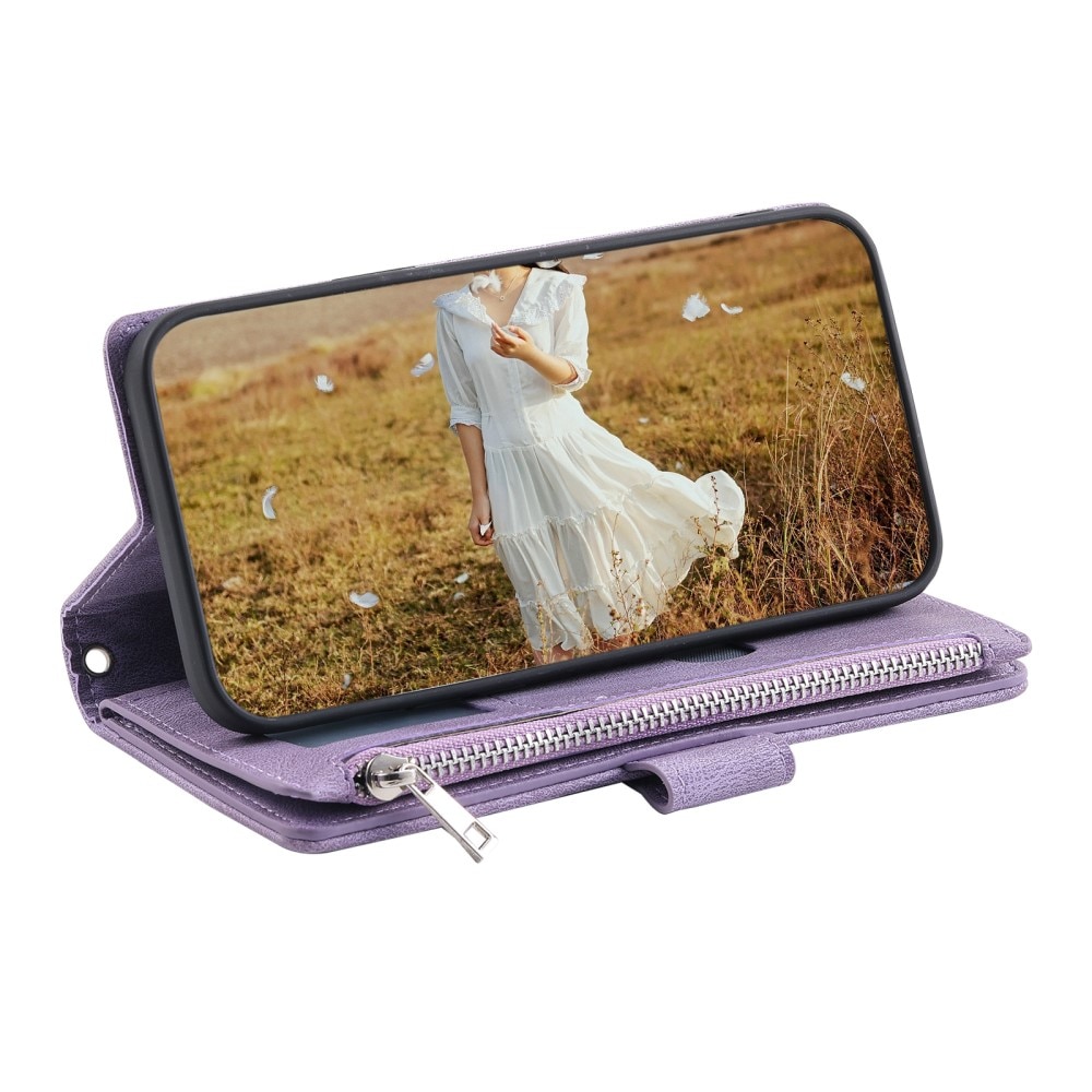 Étui portefeuille matelassée pour Samsung Galaxy S23,, violet