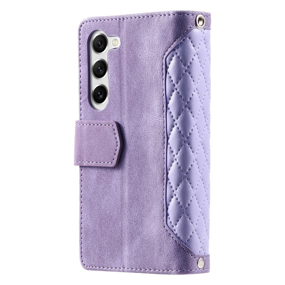 Étui portefeuille matelassée pour Samsung Galaxy S23,, violet