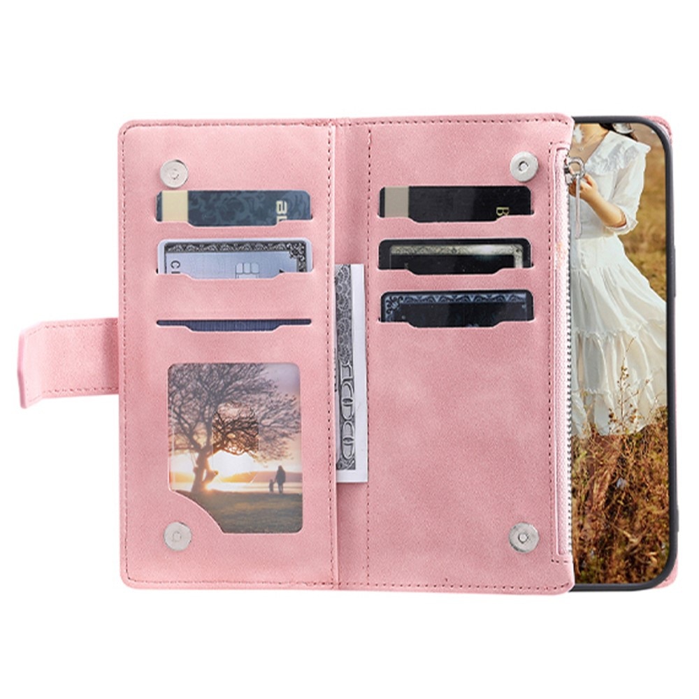 Étui portefeuille matelassée pour Samsung Galaxy S23, Rose