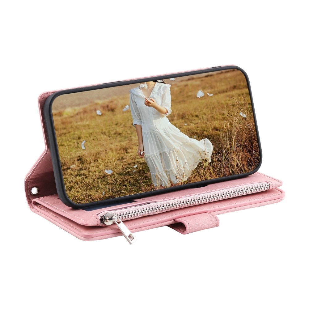 Étui portefeuille matelassée pour Samsung Galaxy S23,, rose