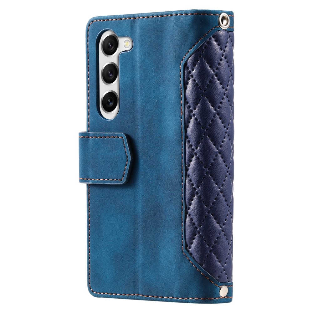 Étui portefeuille matelassée pour Samsung Galaxy S23 Plus, Bleu