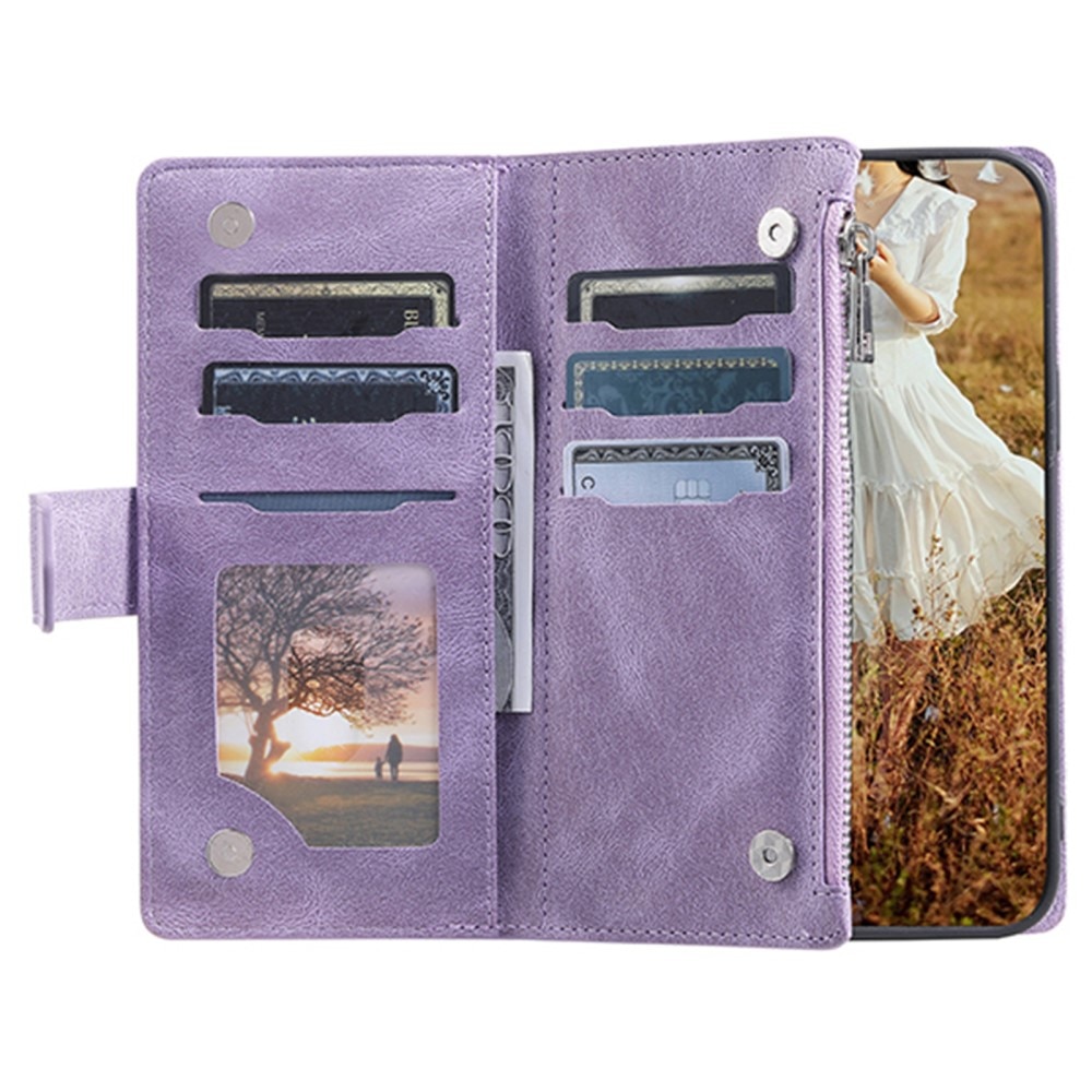 Étui portefeuille matelassée pour Samsung Galaxy S23 Plus, Violet