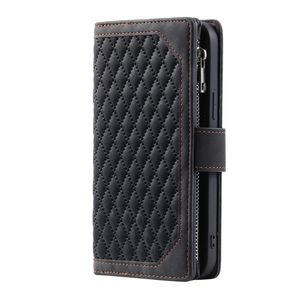 Étui portefeuille matelassée pour Samsung Galaxy S23 Plus,, noir