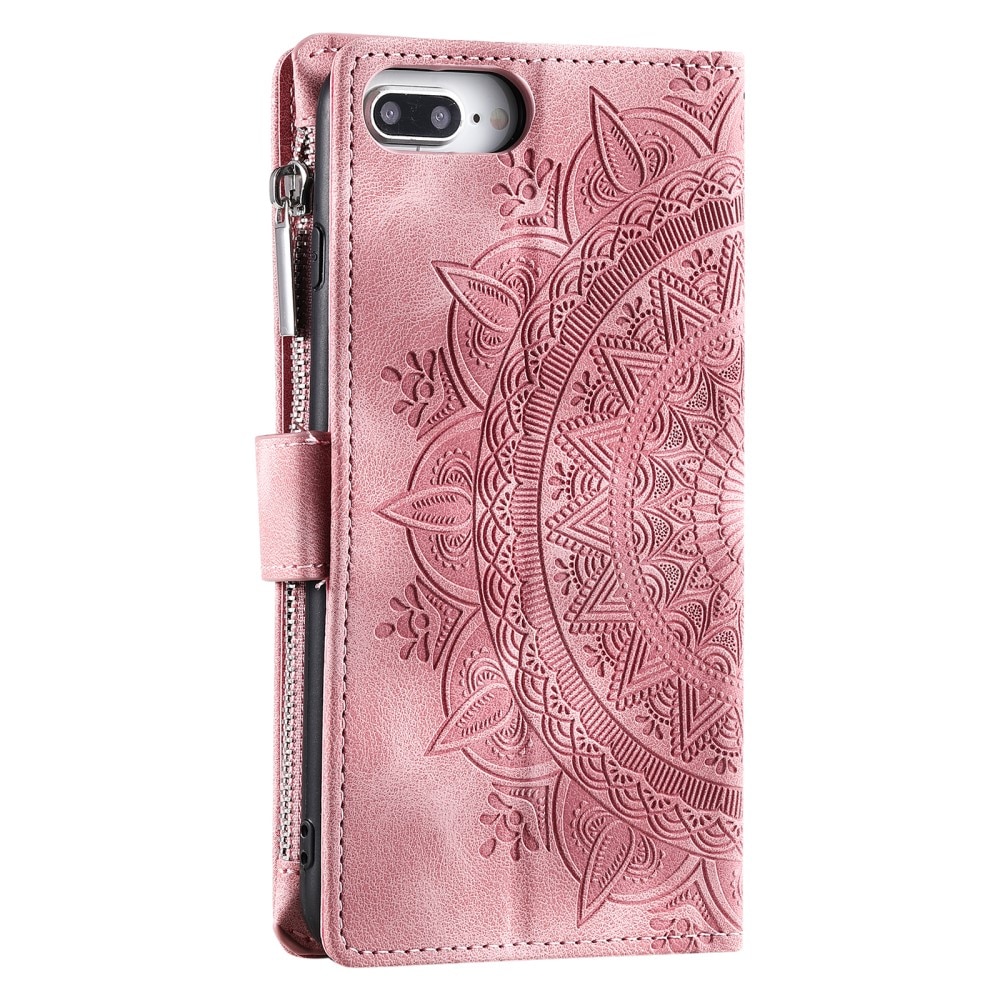 Étui portefeuille Mandala iPhone 7 Plus/8 Plus, rose