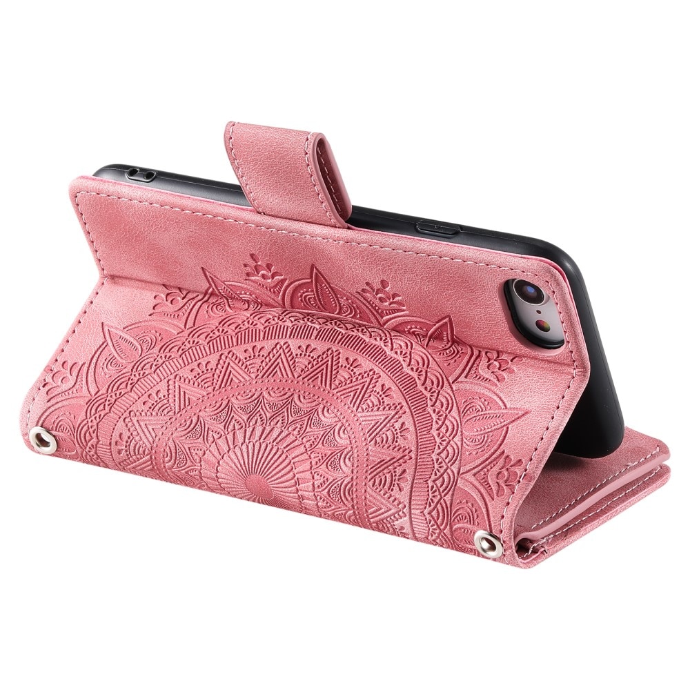 Étui portefeuille Mandala iPhone SE (2020), rose