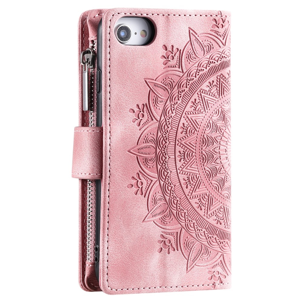 Étui portefeuille Mandala iPhone SE (2022), rose