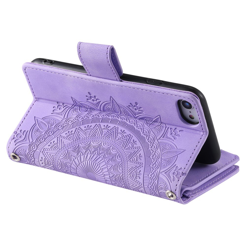 Étui portefeuille Mandala iPhone SE (2020), violet