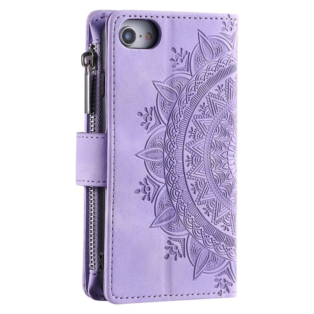 Étui portefeuille Mandala iPhone SE (2022), violet