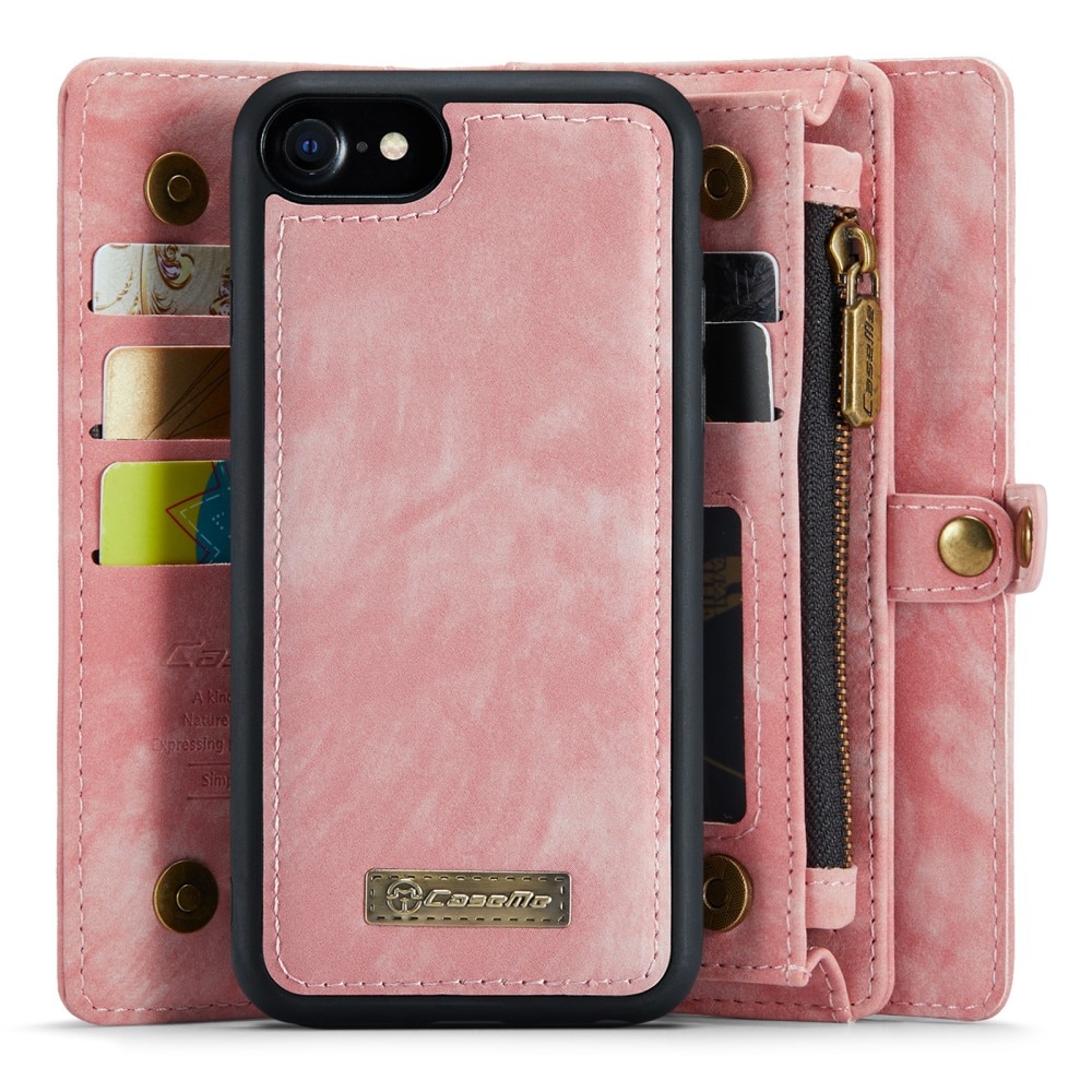 Étui portefeuille multi-cartes iPhone 8, rose