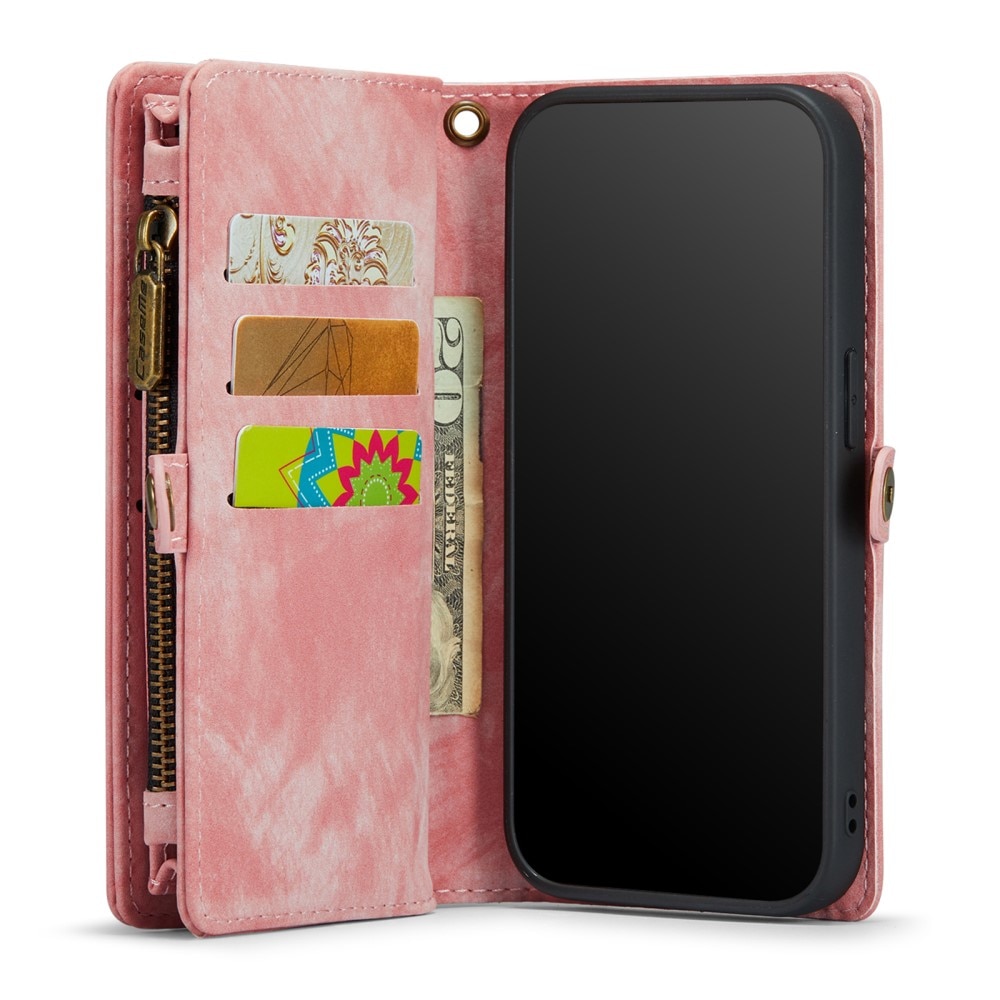 Étui portefeuille multi-cartes iPhone 8, rose