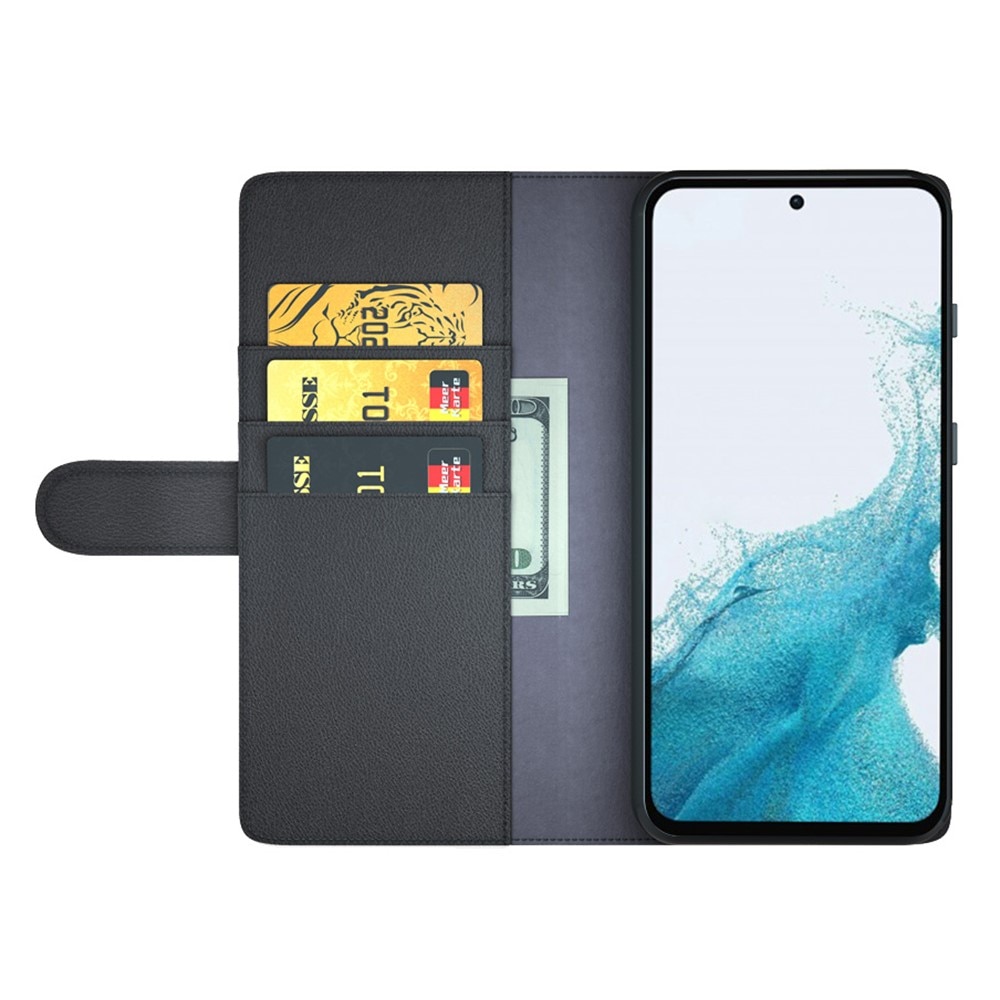 Étui en cuir veritable Samsung Galaxy A54, Noir