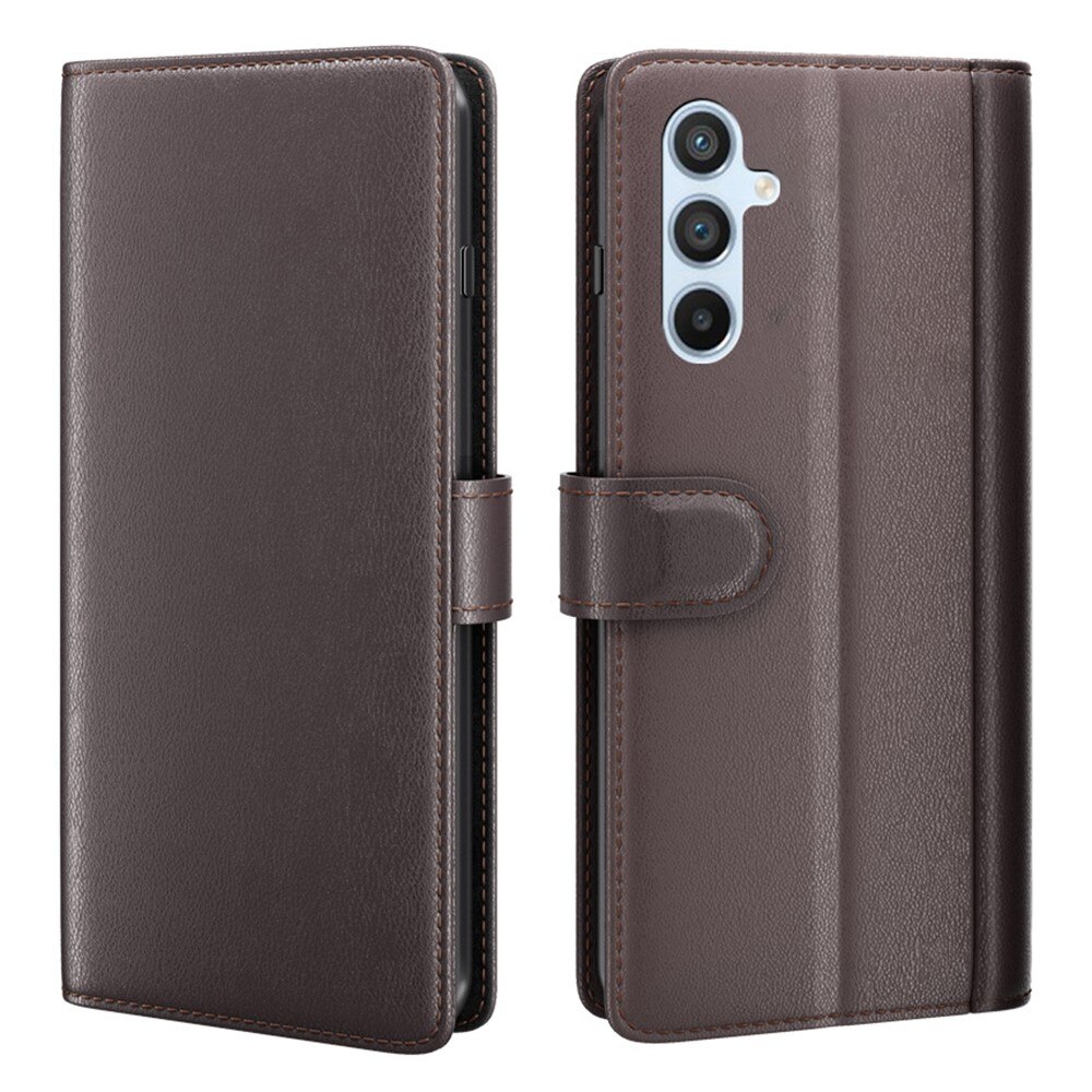 Étui en cuir veritable Samsung Galaxy A54, Marron