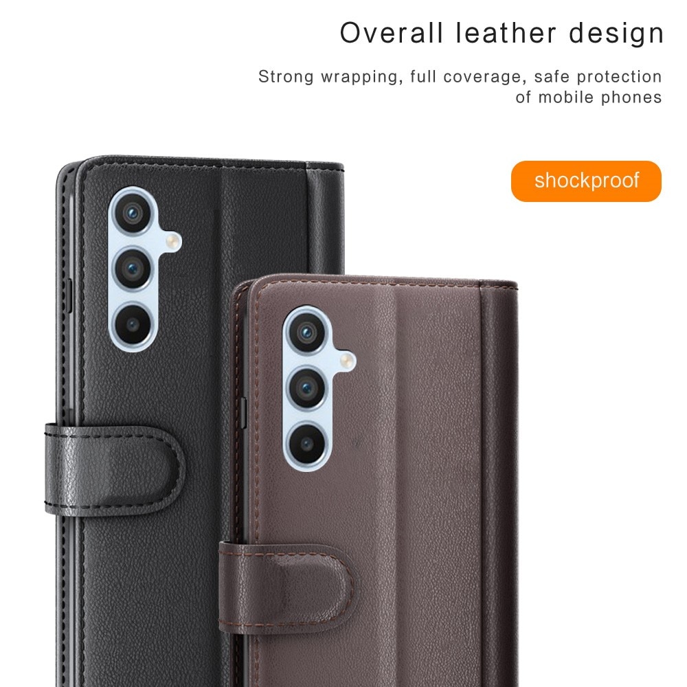 Étui en cuir veritable Samsung Galaxy A54, Marron