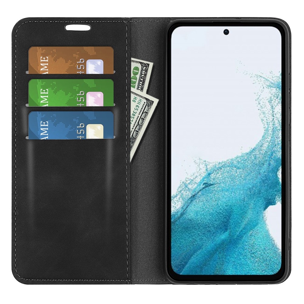 Coque portefeuille mince Samsung Galaxy A54, Noir