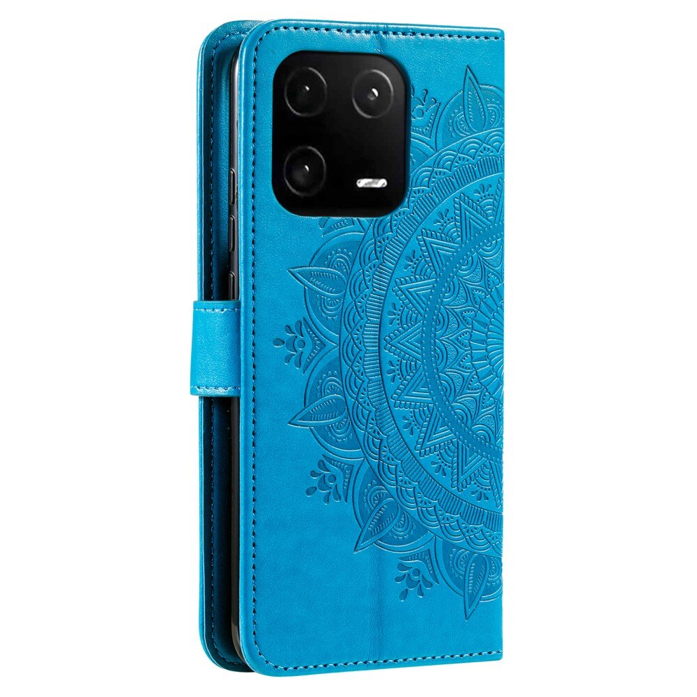 Étui en cuir Mandala Xiaomi 13 Pro, bleu