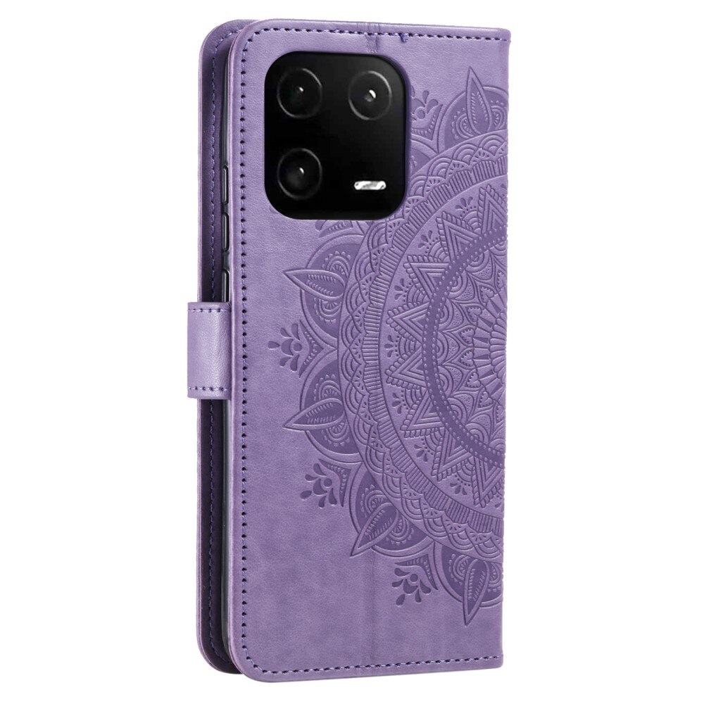 Étui en cuir Mandala Xiaomi 13 Pro, violet