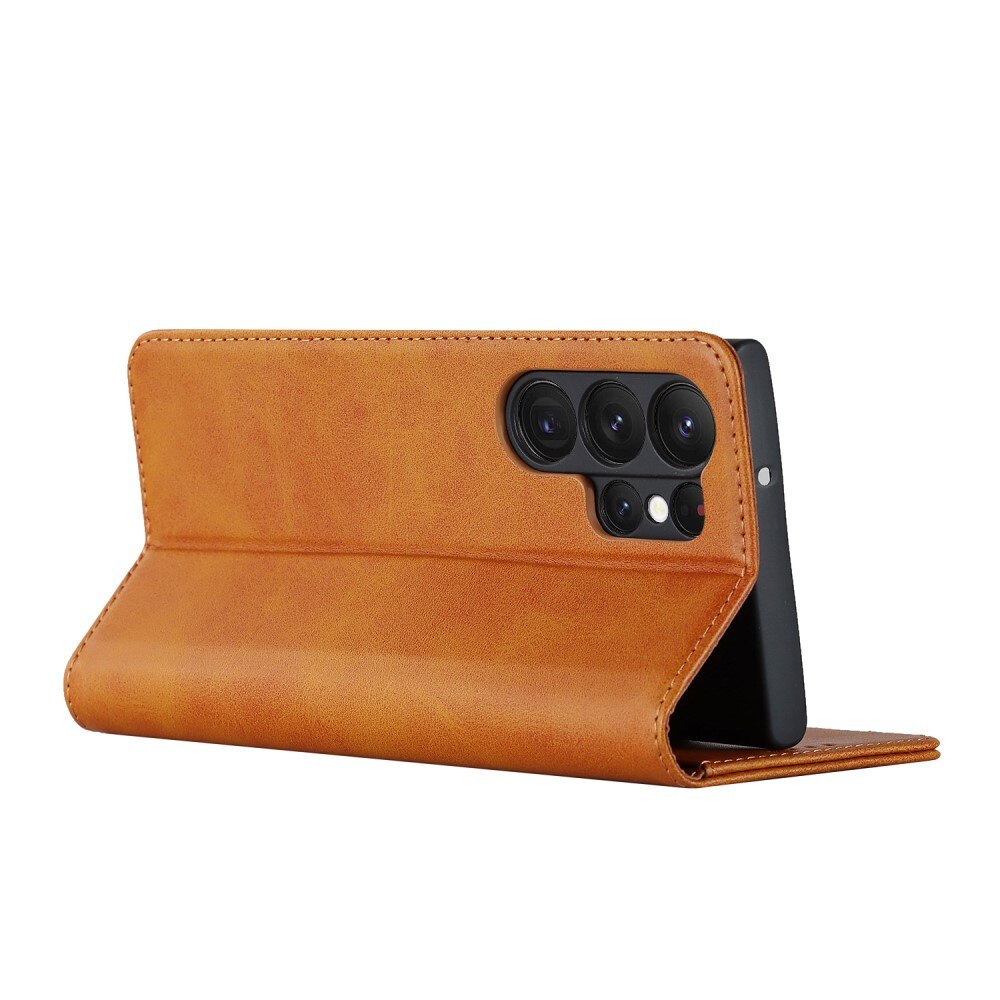 Coque portefeuille mince Samsung Galaxy S23 Ultra, Marron
