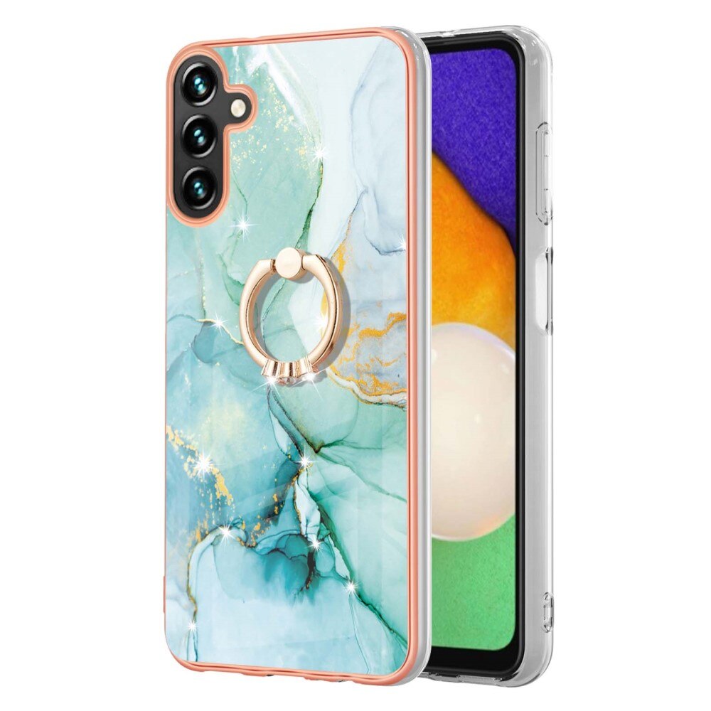 Coque Finger Ring Kickstand Samsung Galaxy A54, marbre vert