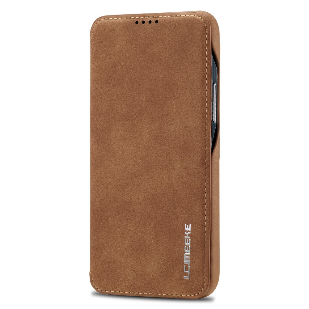 Étui portefeuille mince Samsung Galaxy S23 Plus, cognac