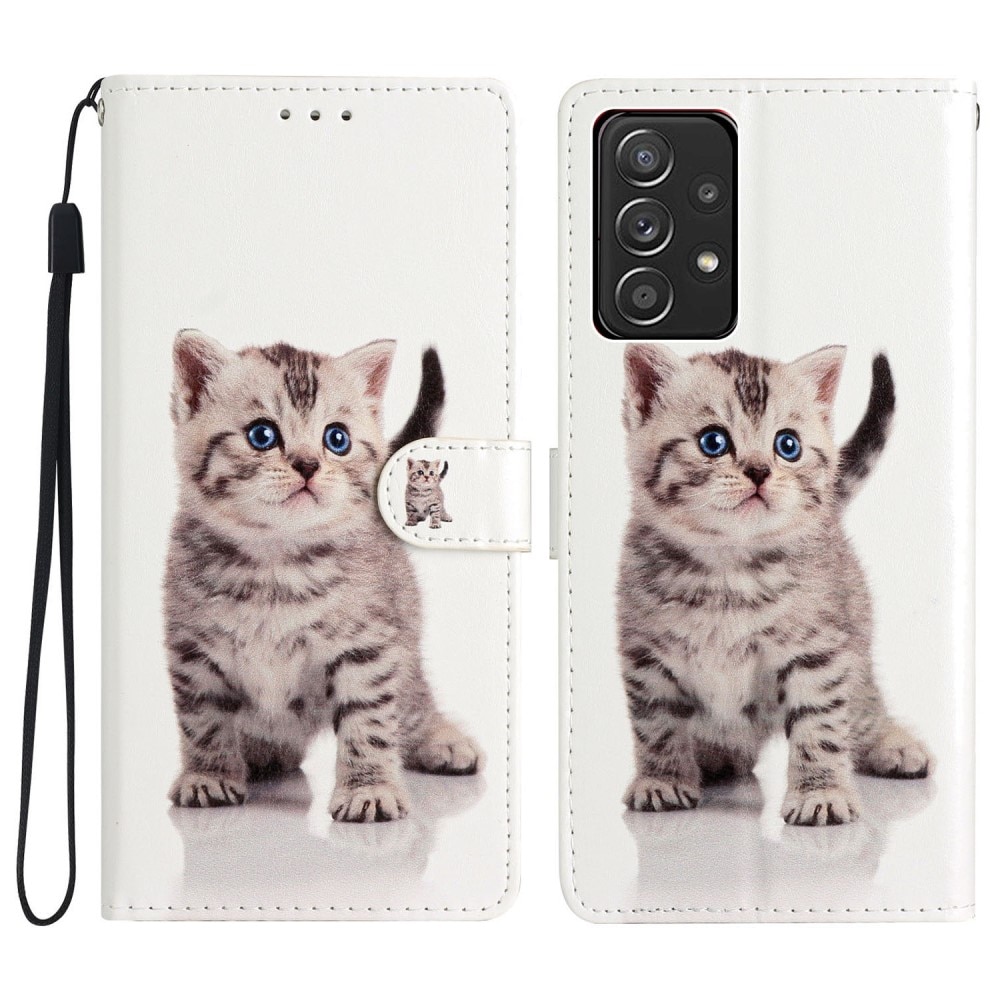 Coque portefeuille Samsung Galaxy A53, chaton