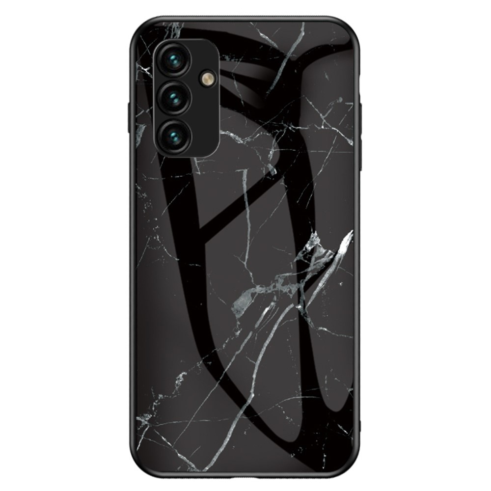 Coque en verre trempé Samsung Galaxy A14, marbre noir