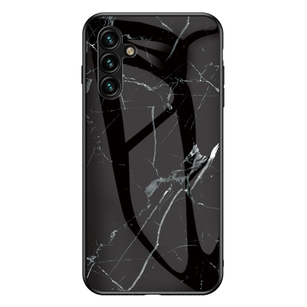 Coque en verre trempé Samsung Galaxy A54, marbre noir