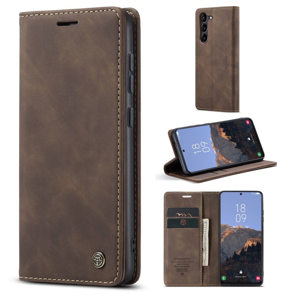 Étui portefeuille mince Samsung Galaxy S23, Marron
