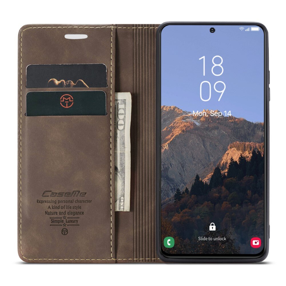 Étui portefeuille mince Samsung Galaxy S23, Marron