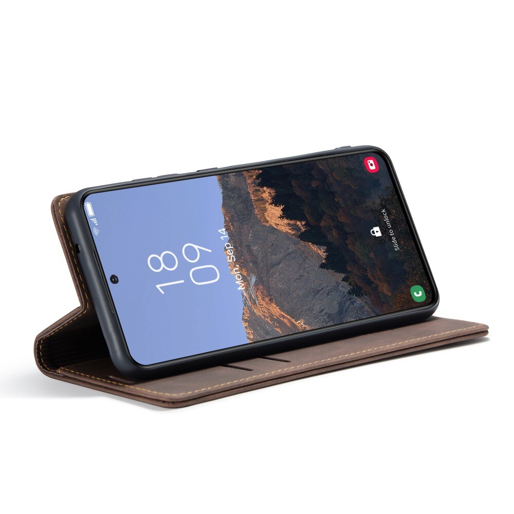 Étui portefeuille mince Samsung Galaxy S23, Marron