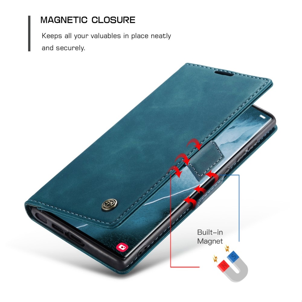 Étui portefeuille mince Samsung Galaxy S23 Ultra, bleu