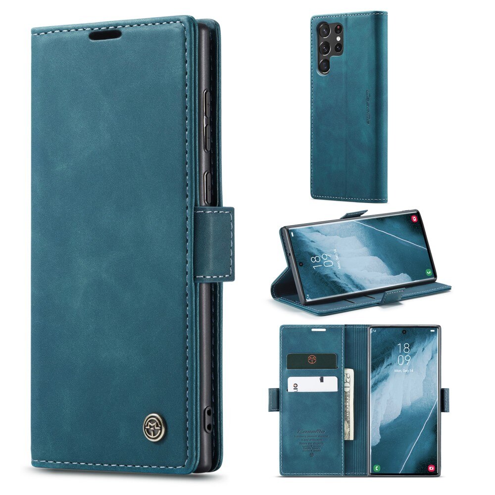 Étui portefeuille mince Samsung Galaxy S23 Ultra, Bleu